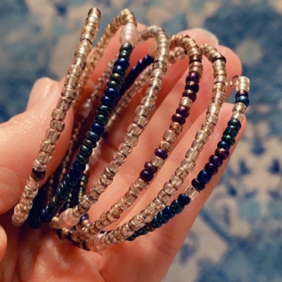 Layered Micro Bead and Pearl Adjustable Bracelet - Picture 14 of 15